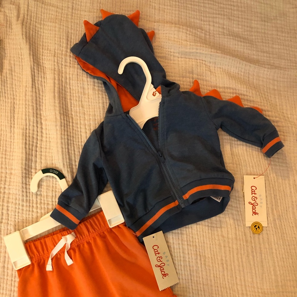 Cat & jack jacket and shorts Dino set